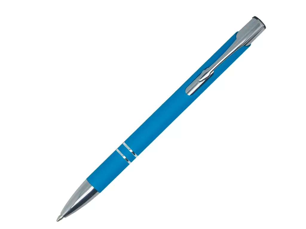 Ручка шариковая, COSMO Soft Touch, металл, голубой
