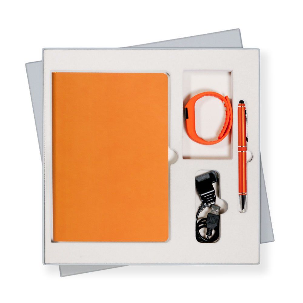 Подарочный набор Portobello/Sky оранжевый (Ежедневник недат А5 Ручка Смарт браслет)