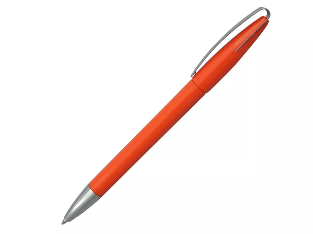 Ручка шариковая, пластик, металл, оранжевый/серебро