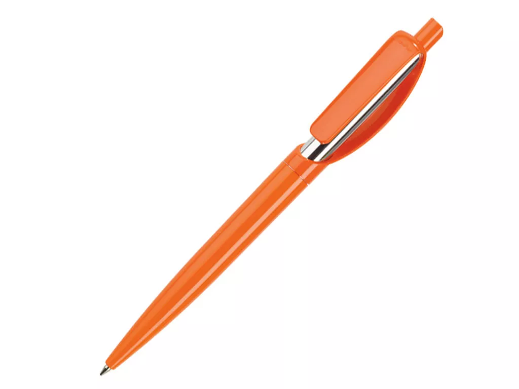 Ручка шариковая, пластик, оранжевый/серебро, DOPPIO