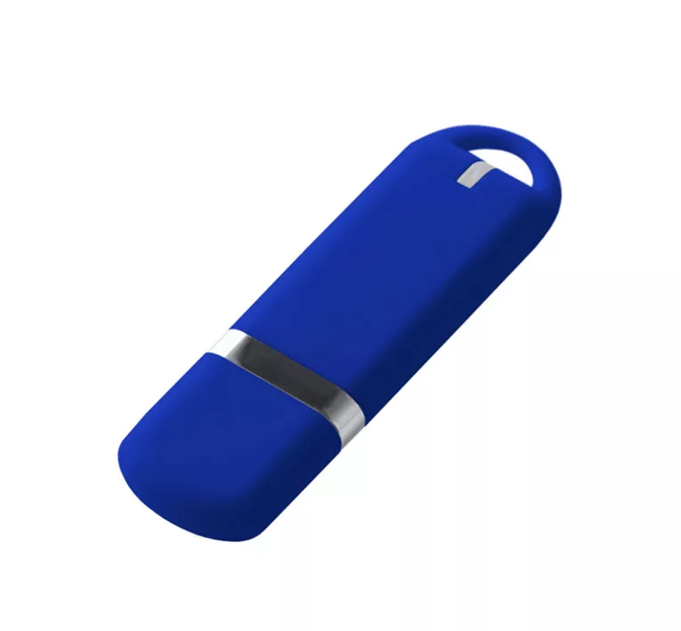 Флеш накопитель USB 2.0 Memo, пластик Софт Тач, синий/синий , 16 Gb
