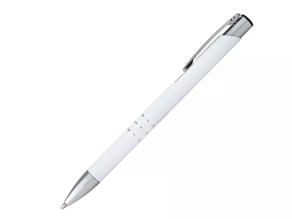 Ручка шариковая Cosmo, металл, белый/серебро