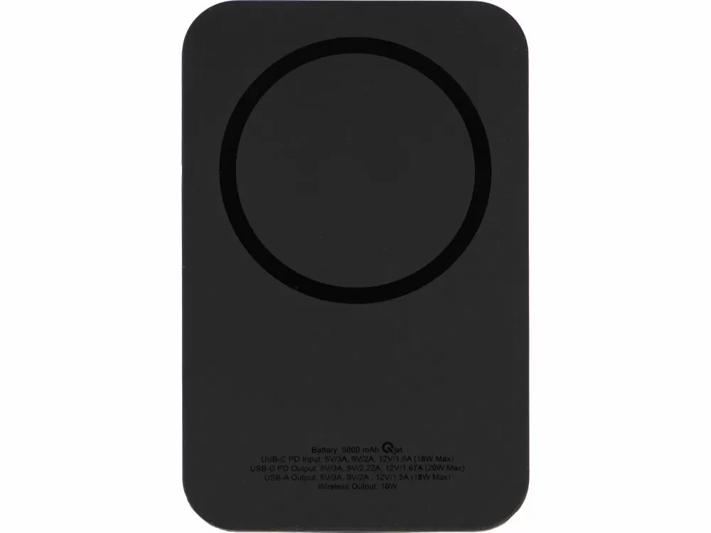 Магнитный беспроводной внешний аккумулятор с быстрой зарядкой QC/PD 20 Вт MagnetIQ, 5000 mAh