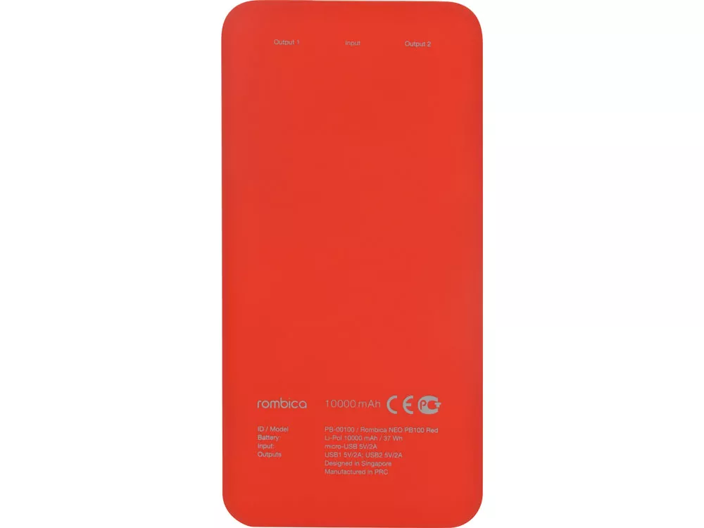 Внешний аккумулятор NEO PB100, soft touch, 10000 mAh