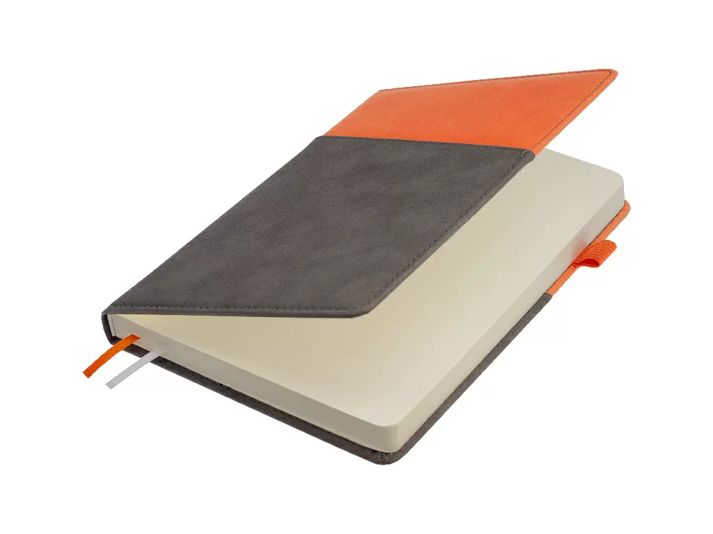 Ежедневник Smart Semidated Porta Nuba/Latte А5, серый/оранжевый, полудатированный, в твердой обложке
