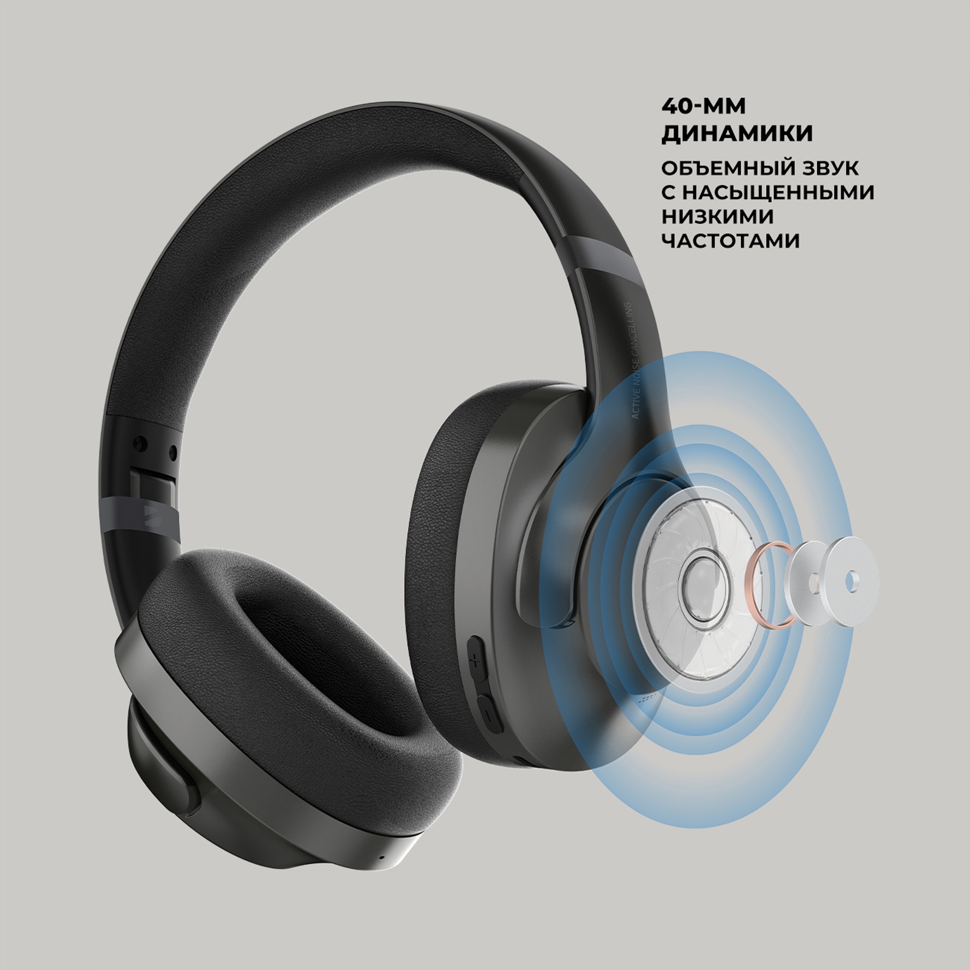 Беспроводные накладные наушники Stereo Ultra ANC, BT 5.4, ANC/ENC, 500мАч