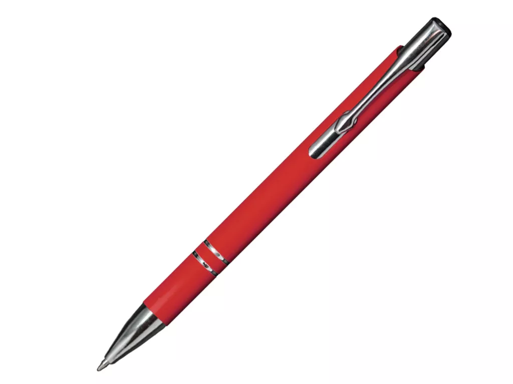 Ручка шариковая, COSMO Soft Touch, металл, красный