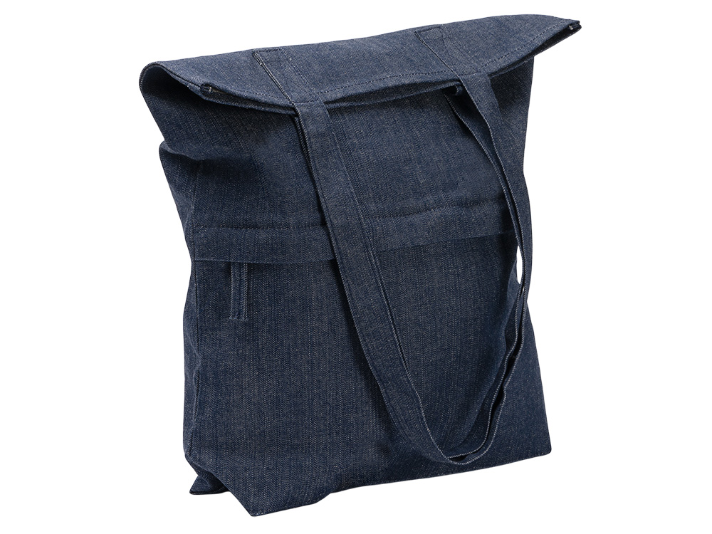 Сумка из переработанной джинсовой ткани Кирк с передним карманом на молнии