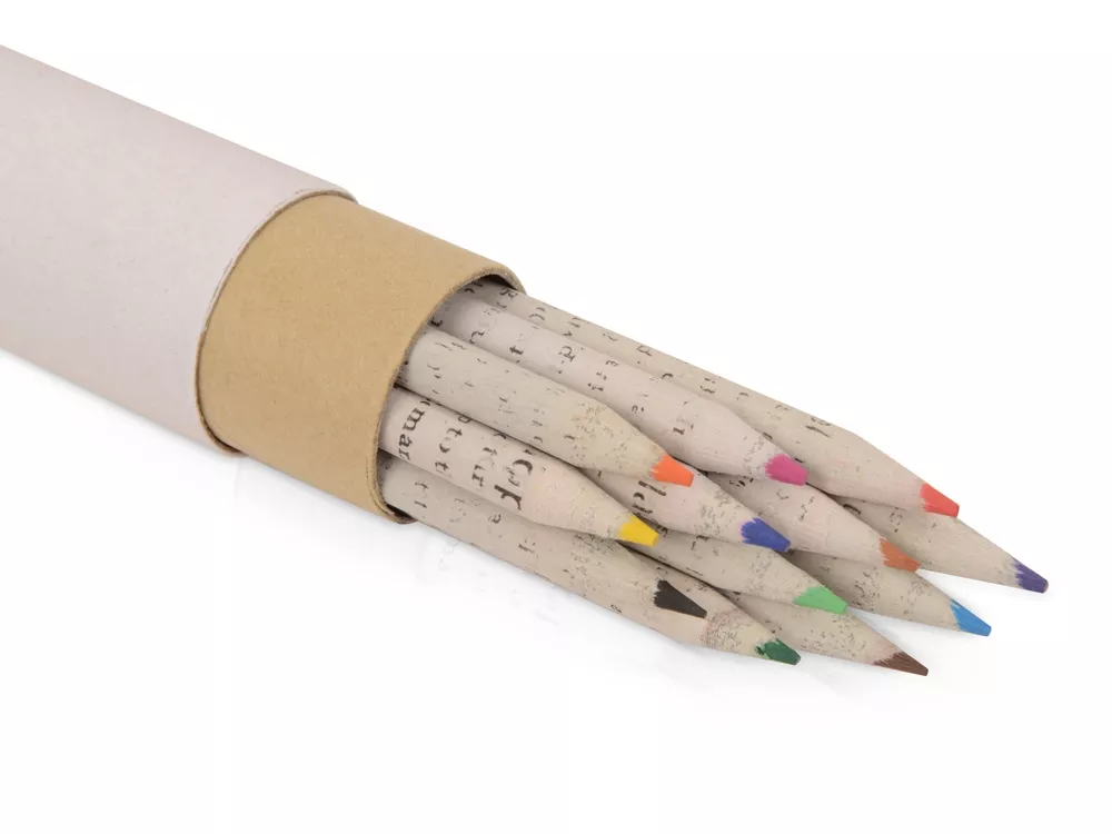 Набор цветных карандашей из газетной бумаги в тубе News