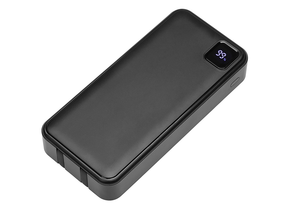 Внешний аккумулятор со встроенными кабелями Фрэйм Про, быстрая зарядка, 20000мач