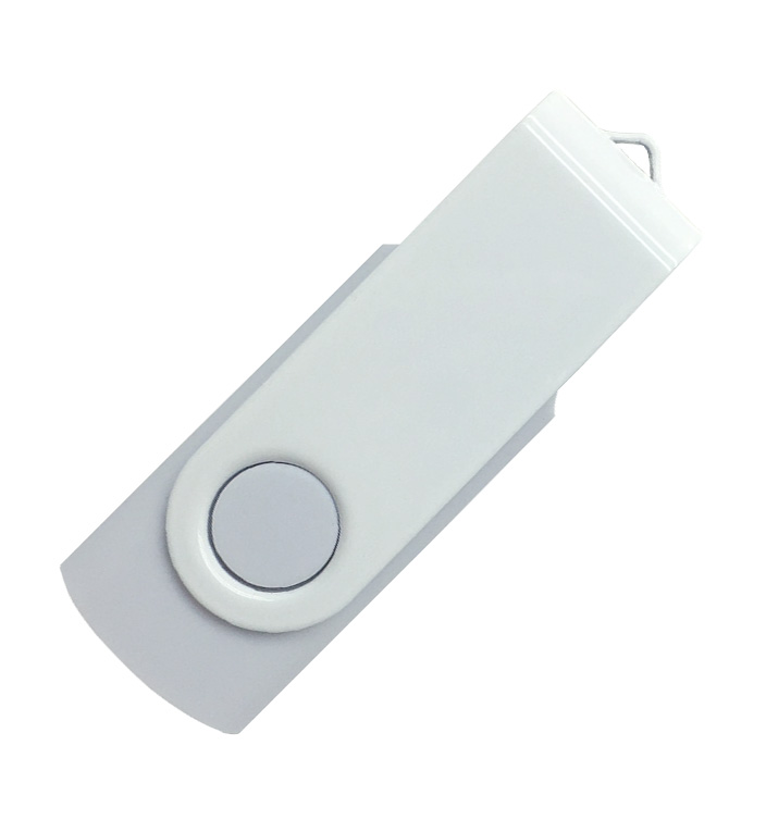 Флеш накопитель USB 2.0 Twister, пластик Софт Тач/металл, белый/белый, 8 Gb