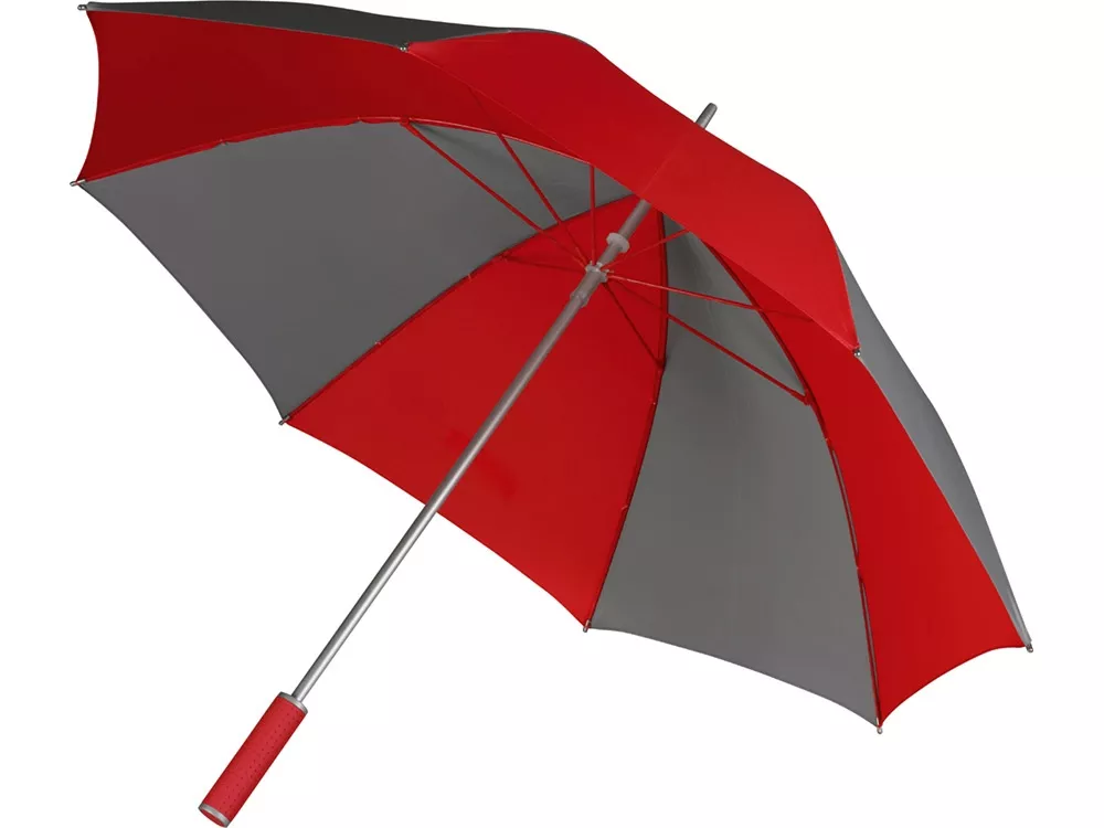 Зонт-трость Форсайт, красный с серым