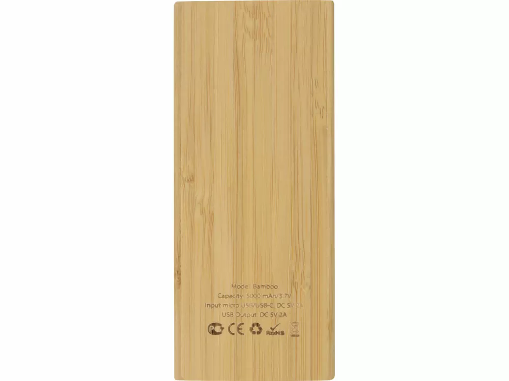 Внешний аккумулятор из бамбука Bamboo, 5000 mAh