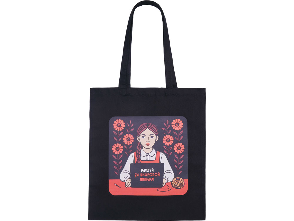 Сумка из хлопка Carryme 140 с печатью DTF - цифровая вышивка