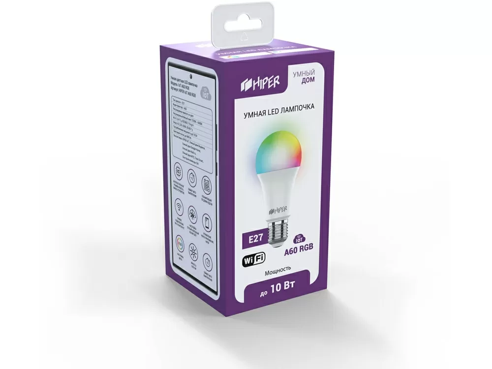 Умная LED лампочка IoT A60 RGB